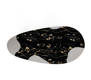 Ophelia Oval Carrara Marble & Gold Dining Table