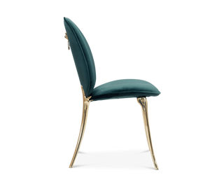 Soleil Curved Brass Modern Luxury Dining Chair