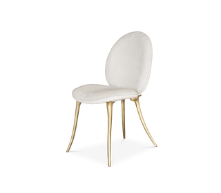 Soleil Curved Brass Modern Luxury Dining Chair