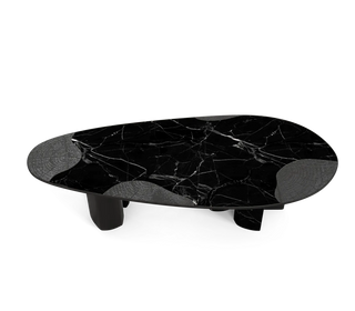 Ophelia Oval Marble Dining Table – Cast Brass & Marble Legs