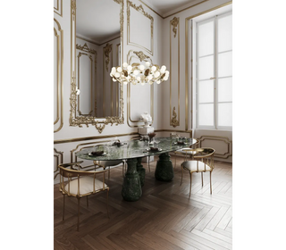 Pietra Oval XL Marble Dining Table – Seats 10, Marble Pedestals