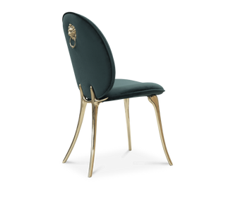 Soleil Curved Brass Modern Luxury Dining Chair