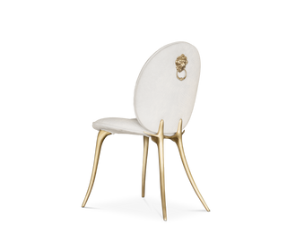 Soleil Curved Brass Modern Luxury Dining Chair