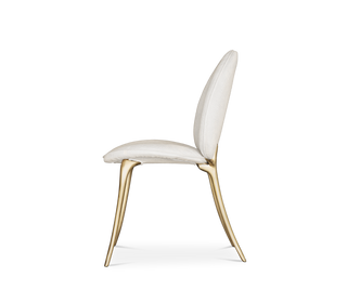 Soleil Curved Brass Modern Luxury Dining Chair