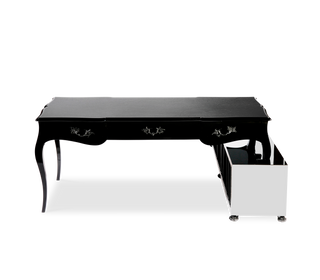 Boulevard Gloss Black Classic Executive Writing Desk