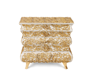 Crochet Baroque Gold Filigree Luxury Nightstand