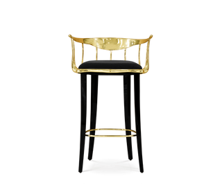 No 11 Surrealist Polished Brass Bar Stool