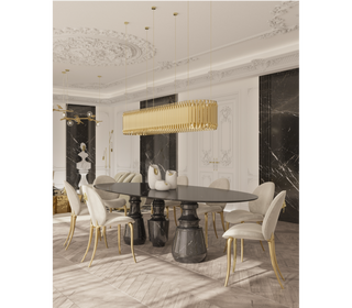 Soleil Curved Brass Modern Luxury Dining Chair