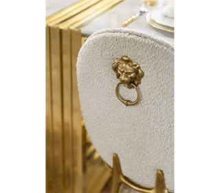 Soleil Curved Brass Modern Luxury Dining Chair