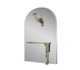 Lumiere Consoles Victorian Cast Brass Mirror Entryways Cabinet Table