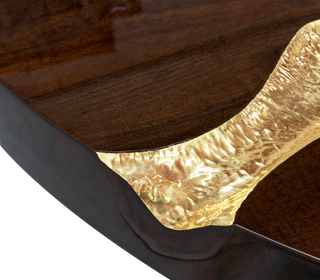 Empire Round Luxury Brass Inlay Dining Table