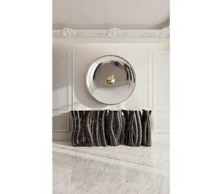 Monochrome Consoles Fluid Sculptural Resin Entryways Cabinet Table