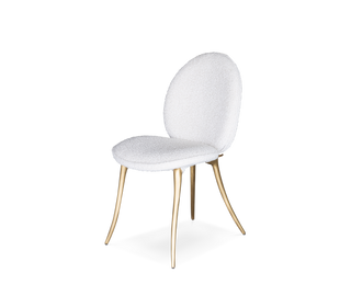 Soleil Curved Brass Modern Luxury Dining Chair
