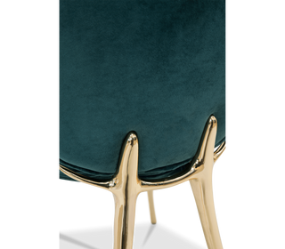 Soleil Curved Brass Modern Luxury Dining Chair