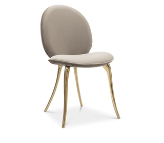 Soleil Curved Brass Modern Luxury Dining Chair