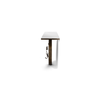 Metamorphosis Consoles Patina Brass Sculptural Entryways Cabinet Table