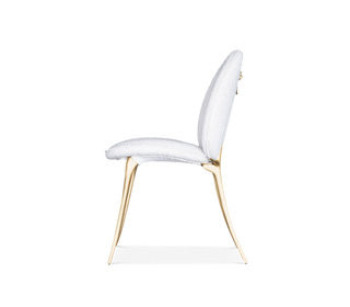 Soleil Curved Brass Modern Luxury Dining Chair