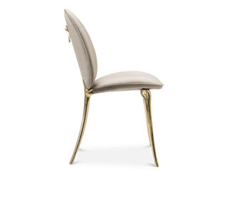 Soleil Curved Brass Modern Luxury Dining Chair