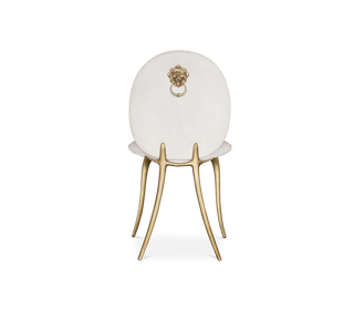 Soleil Curved Brass Modern Luxury Dining Chair