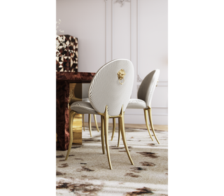 Soleil Curved Brass Modern Luxury Dining Chair
