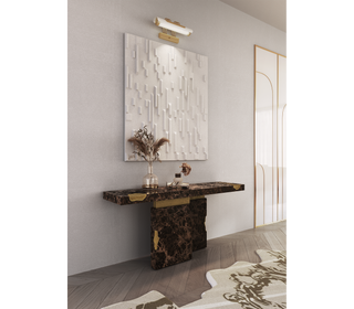 Empire Consoles Hammered Gilded Brass Entryways Cabinet Table