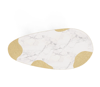 Ophelia Oval Marble Dining Table – Cast Brass & Marble Legs