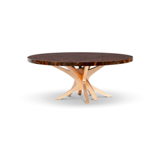 Patch Marquetry Round Dining Table