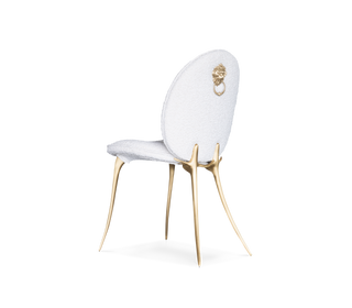 Soleil Curved Brass Modern Luxury Dining Chair