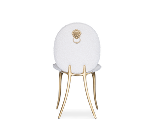 Soleil Curved Brass Modern Luxury Dining Chair