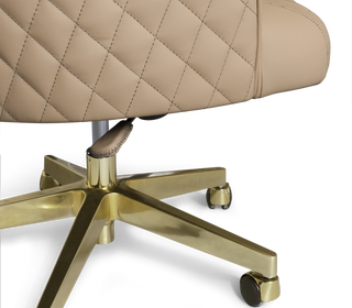 Atlas Diamond Stitch Leather Executive Office Chair with Brass Base