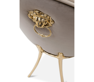 Soleil Curved Brass Modern Luxury Dining Chair