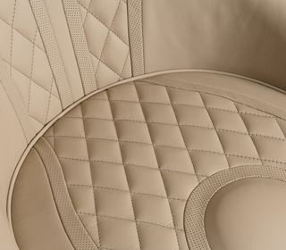 Atlas Diamond Stitch Leather Executive Office Chair with Brass Base
