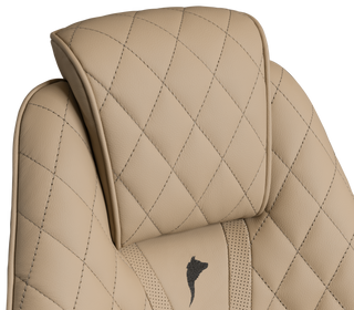 Atlas Diamond Stitch Leather Executive Office Chair with Brass Base