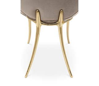 Soleil Curved Brass Modern Luxury Dining Chair