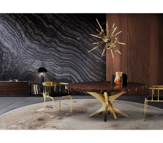 Patch Marquetry Round Dining Table
