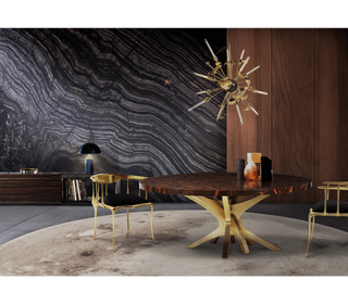 Patch Marquetry Round Dining Table