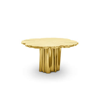 Fortuna Polished Brass Round Dining Table