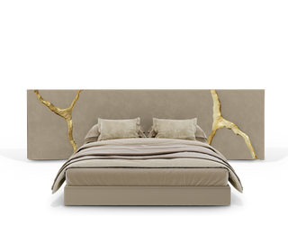 Lapiaz Kintsugi Velvet Polished Gold Luxury Headboard