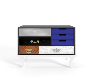 Soho Eclectic Mixed Material Luxury Bedside Table