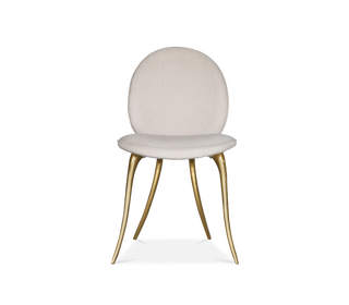 Soleil Curved Brass Modern Luxury Dining Chair