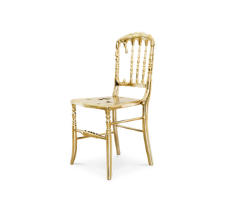 Emporium Gold Surrealist Cast Aluminium Sculpture Dining Chair