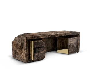 Lapiaz Karst Stone Marble Luxury Executive Desk