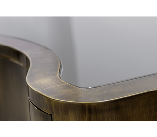 Sinuous Consoles Patina Brass Wave Entryways Cabinet Table