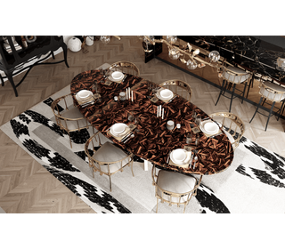 Patch Marquetry Round Dining Table