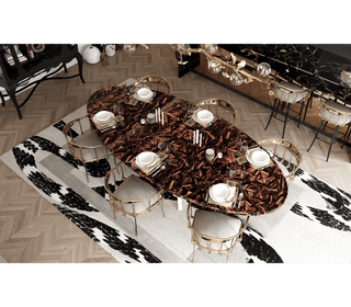 Patch Marquetry Round Dining Table