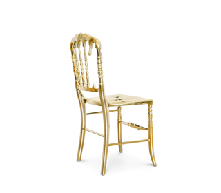 Emporium Gold Surrealist Cast Aluminium Sculpture Dining Chair