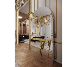 Lumiere Consoles Victorian Cast Brass Mirror Entryways Cabinet Table