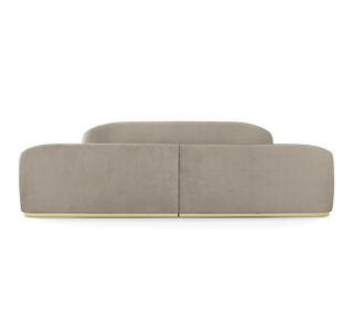Odette Curved Velvet Polished Brass Luxury King Bed