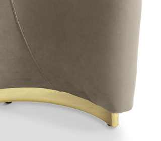 Odette Curved Velvet Polished Brass Luxury King Bed