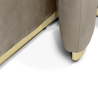 Odette Curved Velvet Polished Brass Luxury King Bed